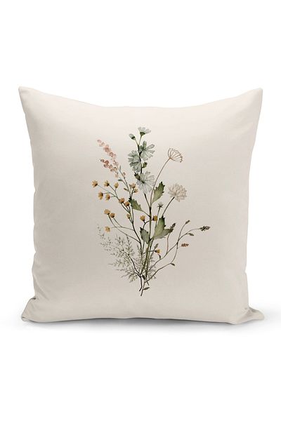 Bertille Home Flower Series Double Sided Digital Printed Throw Pillow Case (Cushion Cover)