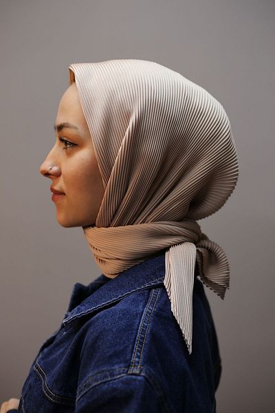 Akel Plain Pleated Casual Scarf