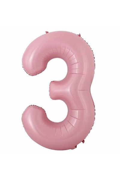 Parti Station Number Foil Balloon Pink Number Balloon Baby Pink 3 Year Old Balloon 76 Cm Number Balloon Flying Balloon Helium Balloon