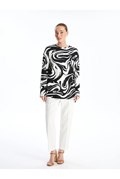 LC Waikiki LCWAIKIKI Basic Жіноча толстовка-туніка з візерунком у вигляді велосипедного коміра