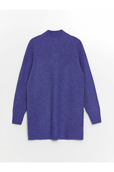 LC Waikiki LCW Modest Dik Yaka Düz Uzun Kollu Kadın Triko Tunik