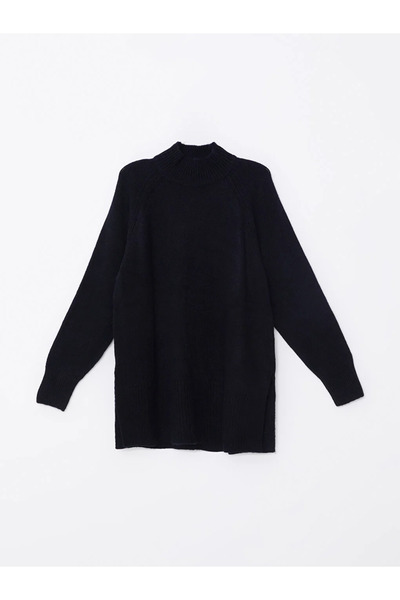 LC Waikiki Dámská úpletová tunika LCW Modest - Stand Collar Oversize