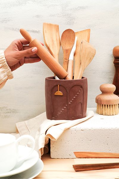 sin istanbul Βουργουνδία Nordic Counter Top Όρθια Μαχαιροπήρουνα