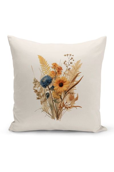 Bertille Home Flower Series Double Sided Digital Printed Throw Pillow Case (Cushion Cover)