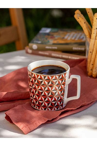 LC Waikiki 360 Ml Geometric Patterned Porcelain Mug