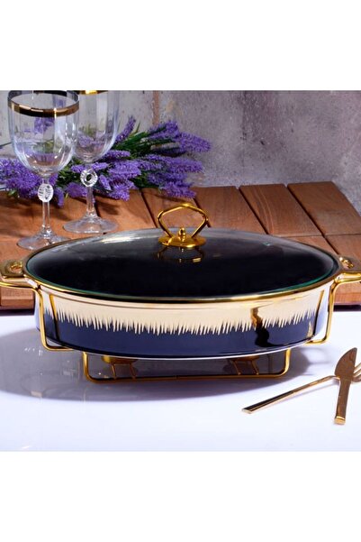 Kosova Porselen Tel Standlı Oval Tencere 37cm