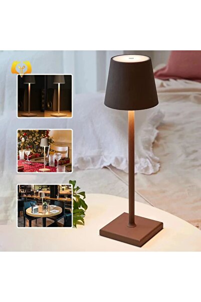 YENİTECH Usb Şarjedilebilir Masa Lambası Otel Restoran Lüks Dokunmatik Dekoratif Baş Ucu Abajur Lamba