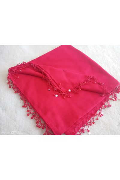 hoaryage Star Embroidered Beaded Handmade - Cheesecloth Scarf, Yemeni Mevlüt Cover 4 Edge