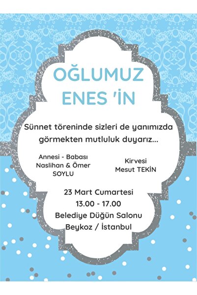 Belinay Sünnet Davetiyesi 401-01 (100 adet)