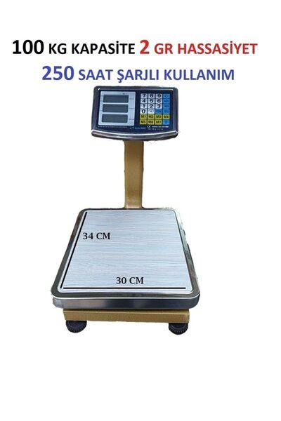 AFCARE - 100 Kg Terazi-2 Gr Hassasiyet-fiyat Hesaplamalı Tartı-uzun Şarj Süre...