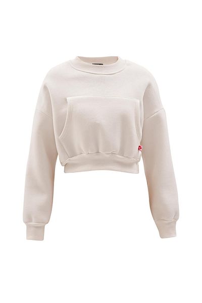 NOK İSTANBUL Nok Love Series Heart Appliqued Sweatshirt Ecru