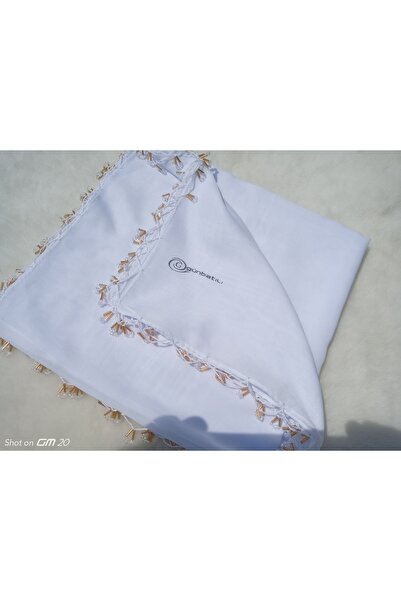 GÜNBATILI El Emeği Yazma Kenarı Halka Boncuklu El Oyası Tülbent Yemeni,  Fula...