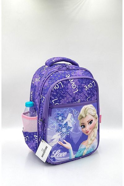 ms mixxstore Rucsac ortopedic de culoare violet cu model Love Rucsac pentru școala primară cu prânz
