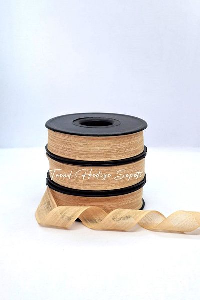 Trend Hediye Sepeti 20 μέτρα λινό κορδέλα Nopeli - Προίκα, Δώρο Γαμήλιας Καραμέλας, 2,5 εκ.