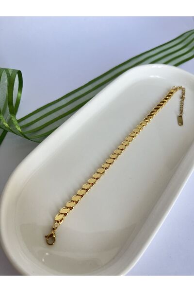 Gess Arpa Kuyumcu Model Altın Kaplama Paslanmaz Kararmaz Çelik Bileklik (17-22CM AYARLANABİLİR)