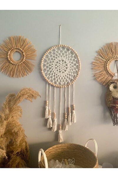 Genel Markalar El Yapımı Bohem Tarzı Makrome Rüya Kovucu Mandala Düş Kapanı Rüya Kapanı Duvar Süsü