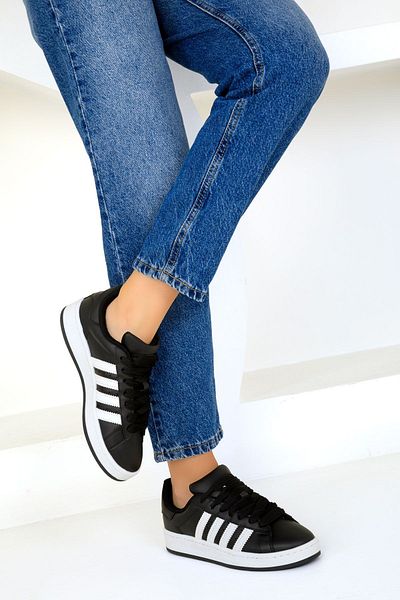 SOHO Schwarzer, mattweißer Unisex-Sneaker 19000