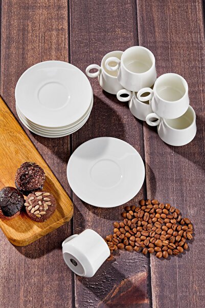 Taç Tulip Coffee Cup Set - White Purifying Set