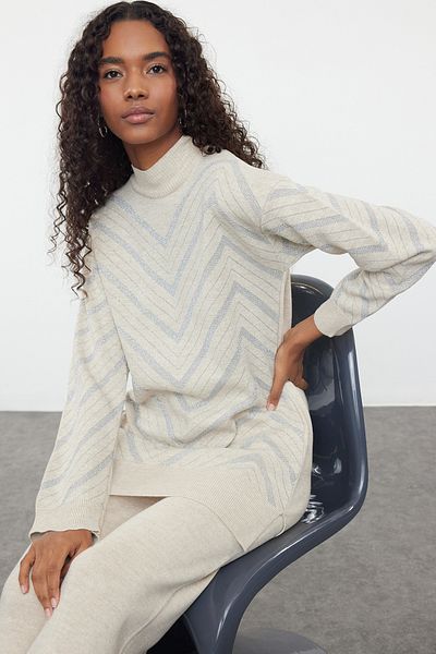 Trendyol Modest Stone Detailed Knitwear Sweater and Trousers Set - TCTAW25US00010