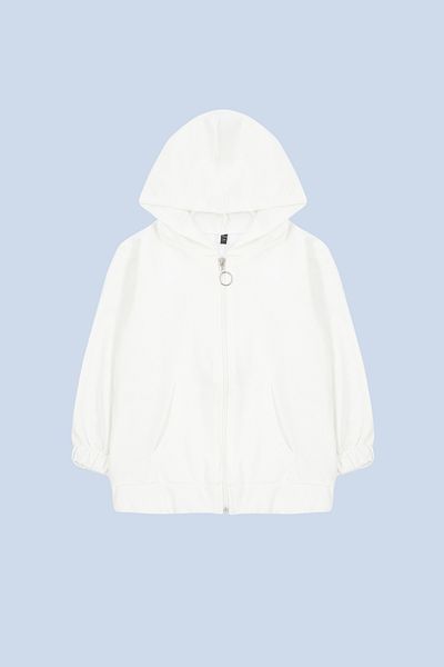 TRENDYOLKIDS Unisex Ecru Knitted Cardigan - Hooded and Zippered TKDAW25HI00001