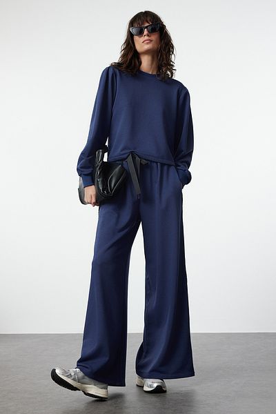 Trendyol Modest Indigo pletená sada - spodní a horní sada TCTAW25US00085