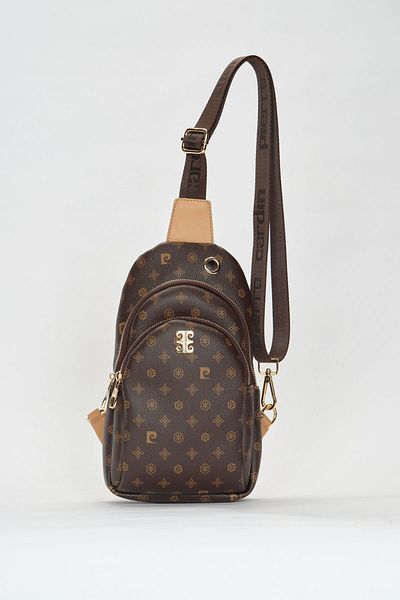 Pierre Cardin Καφέ Monogram Γυναικεία Τσάντα ώμου 05PO22Y1535