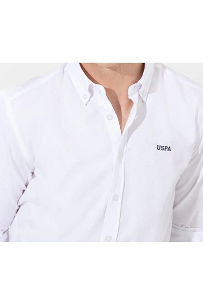 U.S. Polo Assn. Ανδρικό λευκό πουκάμισο