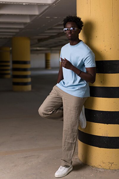 AKÇAYLAR Велосипедний комір Oversize 100% бавовна Basic T-shirt