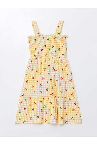 LC Waikiki Lcw Square Neck Printed Girl's Dress