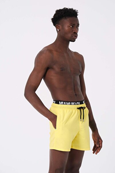 C&City Ανδρικό κίτρινο μπόξερ θαλάσσιο σορτς 240