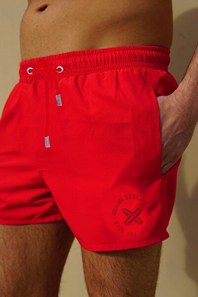 C&City Ανδρικό κόκκινο κοντό μαγιό - C12202