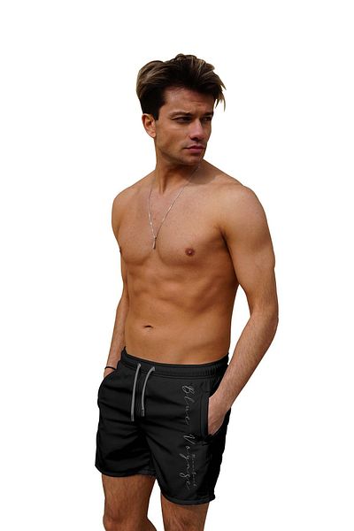 C&City Kurze Badeshorts für Herren C1303 Schwarz