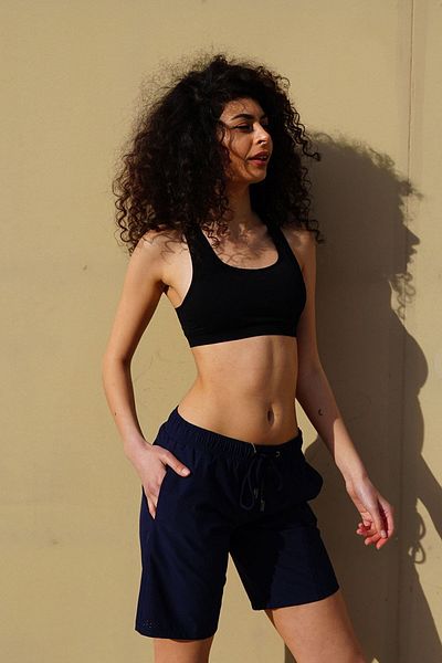C&City Große Lycra-Badeshorts für Damen C1850 Marineblau