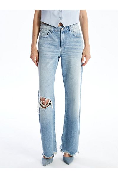 LC Waikiki Pantaloni de damă cu detalii rupte Wideleg