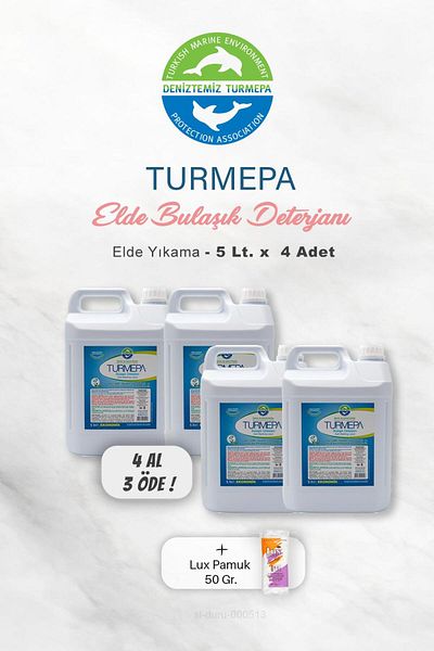Turmepa 5 Liter Hand Wash Dishwashing Detergent - Buy 4 and Pay 3 and Cotton