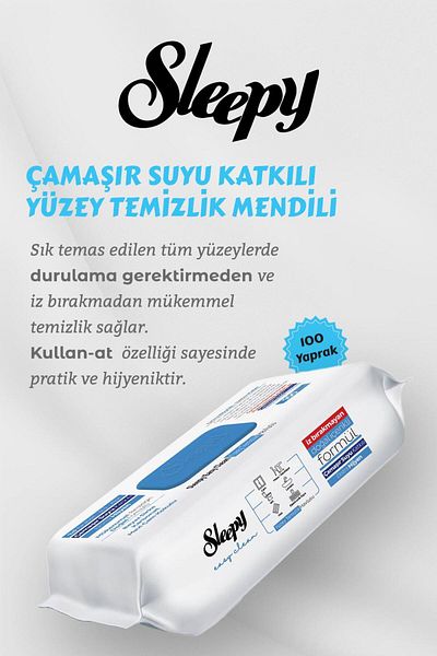 Sleepy 50 Gram Organic Cotton Wet Wipes and Surface Cleaning Towel Set