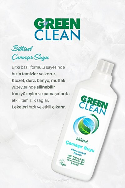 Green Clean 4 Al 3 Öde Bitkisel Çamaşır Suyu 1000 ml