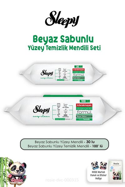 Sleepy 30pcs and 100pcs White Soap Surface Cleaning Towels - Rosie