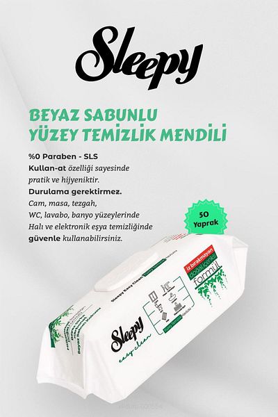 Sleepy Easy Clean Surface Cleaning Towel Package and 50 gr Cotton Gift