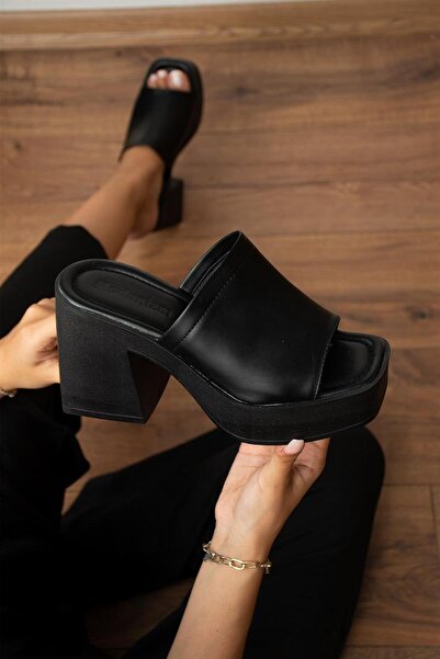 Modanizm Bellamy Siyah Topuklu Terlik