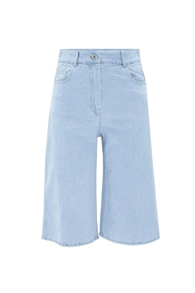 NOK İSTANBUL Nok Denim Serisi Bermuda Şort LİGHT BLUE