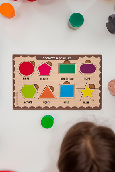 printkonsept أنا أتعلم الأشكال الهندسية - بازل خشبي للبحث عن المكونات