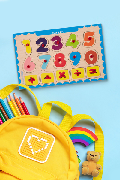 printkonsept Sayılar ve İşlemler Öğreniyorum Tutmalı Ahşap Puzzle