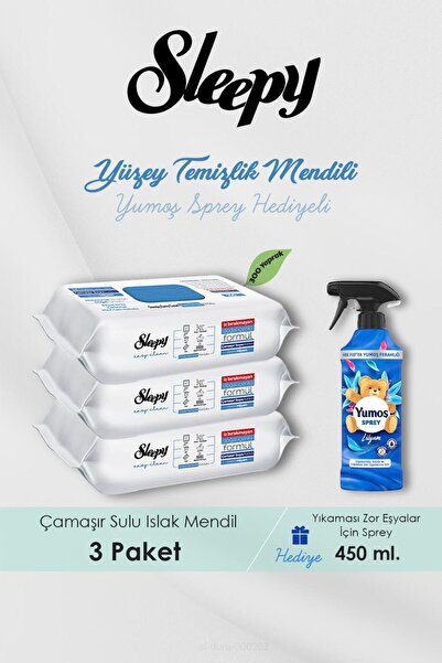 Sleepy 300 Adet Çamaşır Suyu Katkılı Temizlik Havlusu, Lilyum Oda Kokusu Hedi...