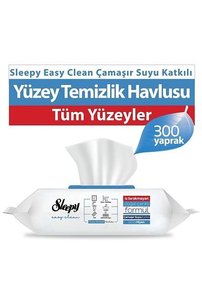 Sleepy Easy Clean 100 Pieces X 3 Pieces of Bleach Added Surface Cleaning Towels