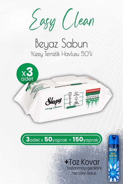 Sleepy Easy Clean Surface Cleaning Towel 50 Pieces X 3 Pieces And Dust Repellent