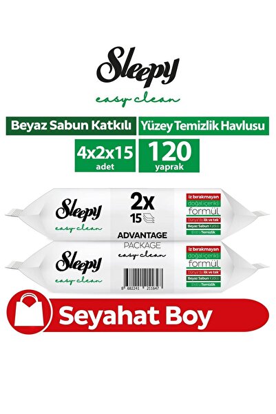 Sleepy Easy Clean Yüzey Temizlik Havlusu&mendili Seyahat Boy 8x15 (120 YAPRAK)