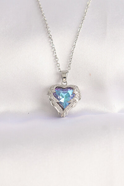 Toptan Bulurum 316L Steel Chain Silver Color Zircon Stone Blue Purple Colorfu...