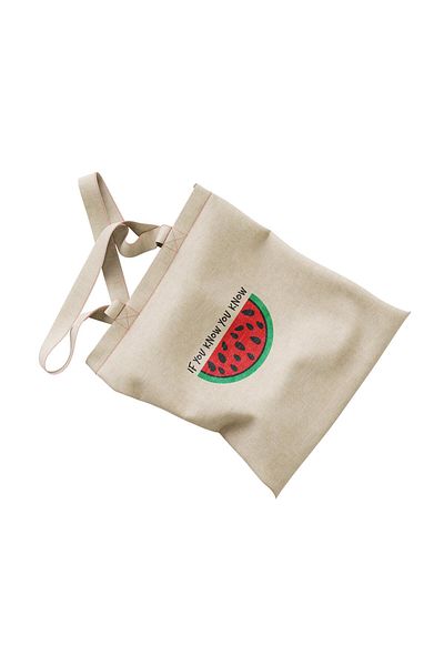 Zaytoon "IF YOU KNOW YOU KNOW" Digital Printed Half Watermelon Palestine Hammock Bag - 35*40 CM