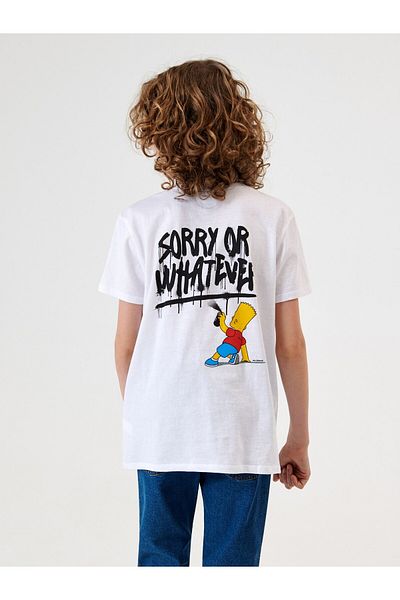 The Champ Clothing Tricou alb pentru copii cu imprimeu Bart Simpson - Sorry Or Whatever Written